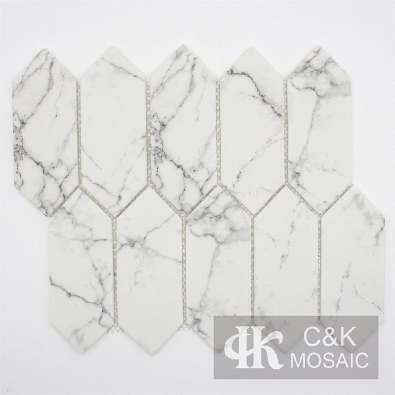 Special White Hexagon Glass Mosaic For Kitchen 58150SZQ159