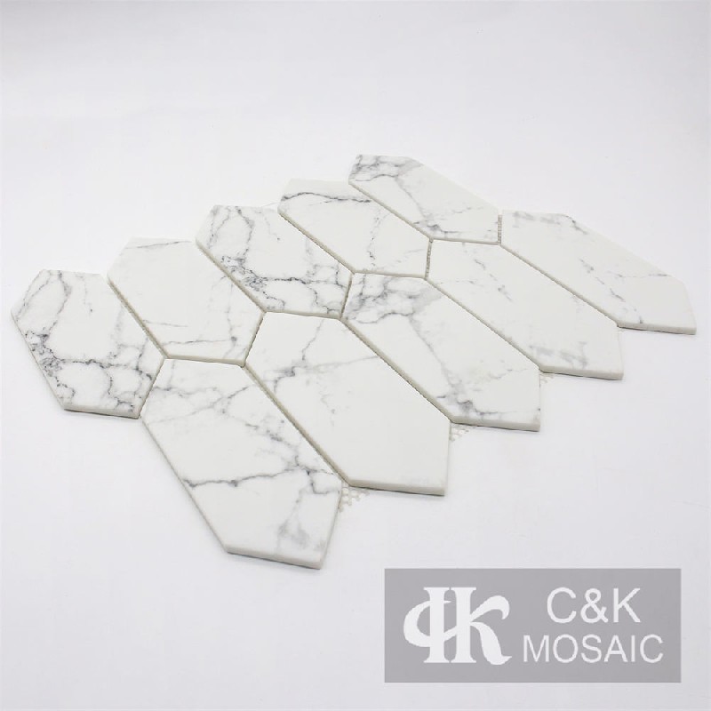 Special White Hexagon Glass Mosaic For Kitchen 58150SZQ159