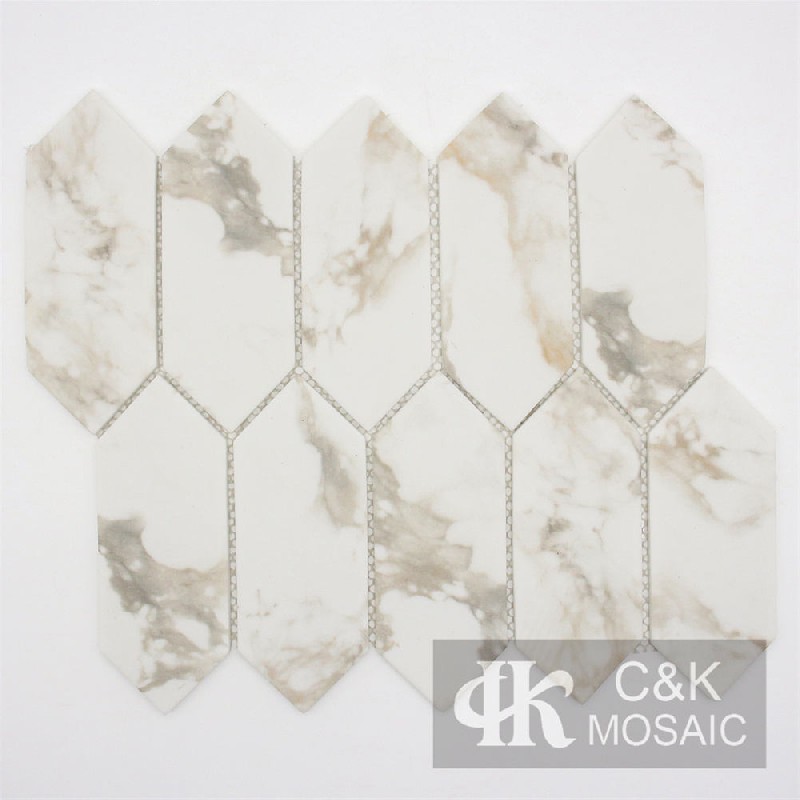 Fashion Beige Hexagon Glass Mosaic For Bathroom 58150SZQ160