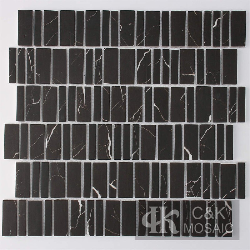 Hot Selling Black Rectangle Glass Mosaic For Backsplash MSBQA8018