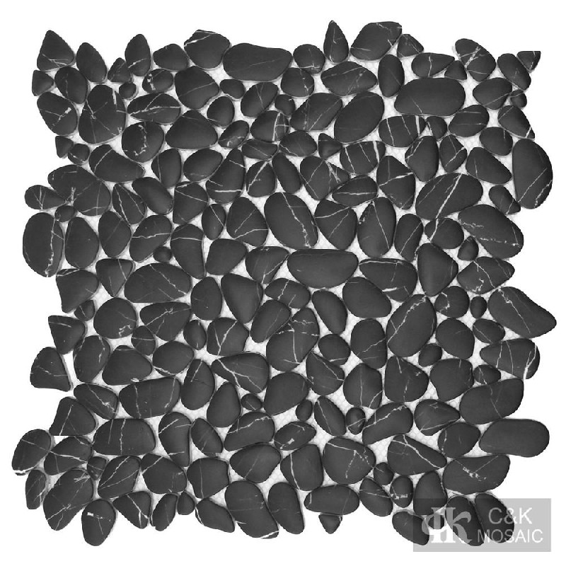 New Black Pebble Glass Mosaic For Spa MSDQA8022