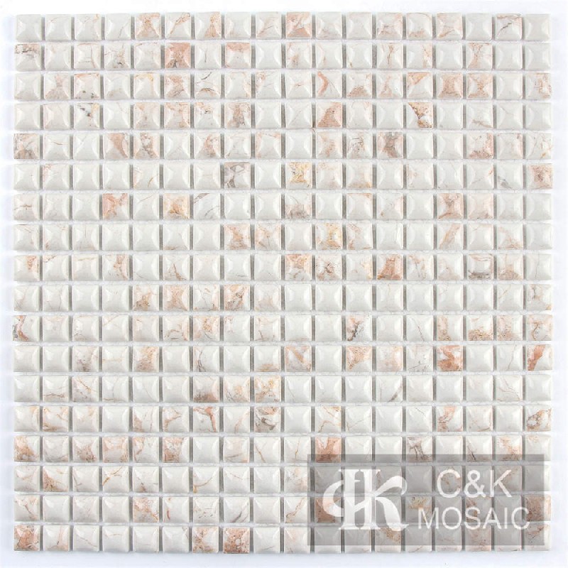 Modern Beige Bluge Glass Mosaic For Spa 15SCQ409-G