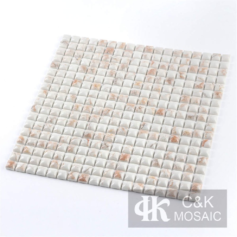 Modern Beige Bluge Glass Mosaic For Spa 15SCQ409-G