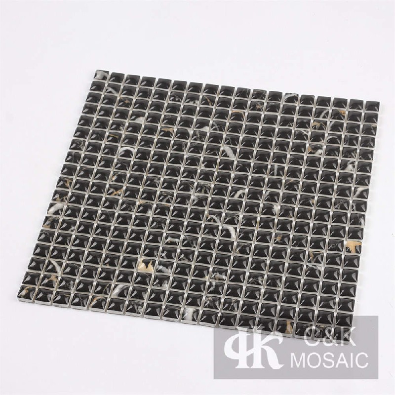 Modern Black Bluge Glass Mosaic For Spa 15SCQ821-G