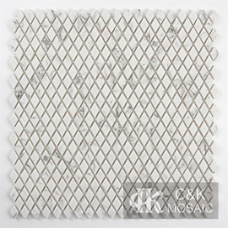 Unique White Diamond Glass Mosaic For Bedroom SLQ159B