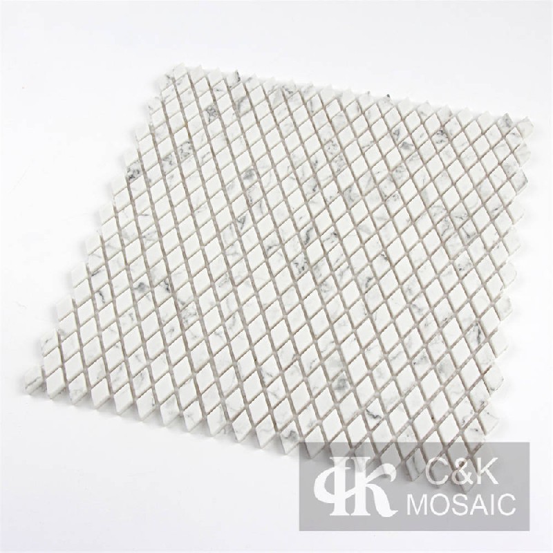 Unique White Diamond Glass Mosaic For Bedroom SLQ159B