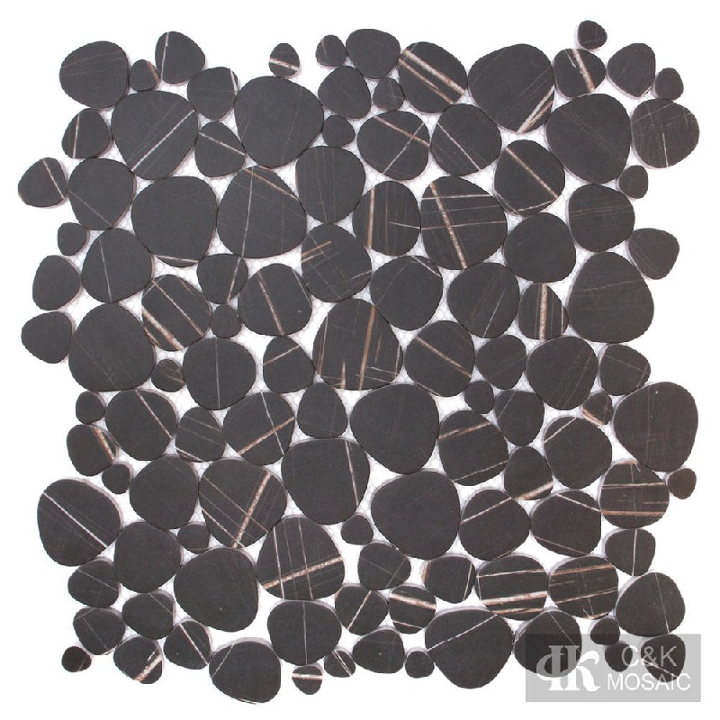 Fashion Black Oval Glass Mosaic For Kitchen SABQB806