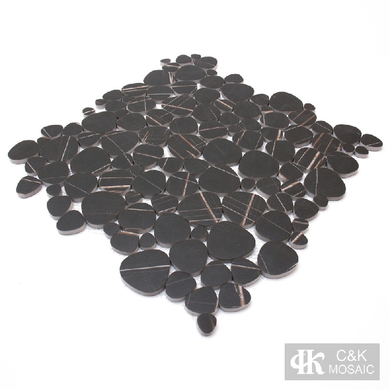 Fashion Black Oval Glass Mosaic For Kitchen SABQB806