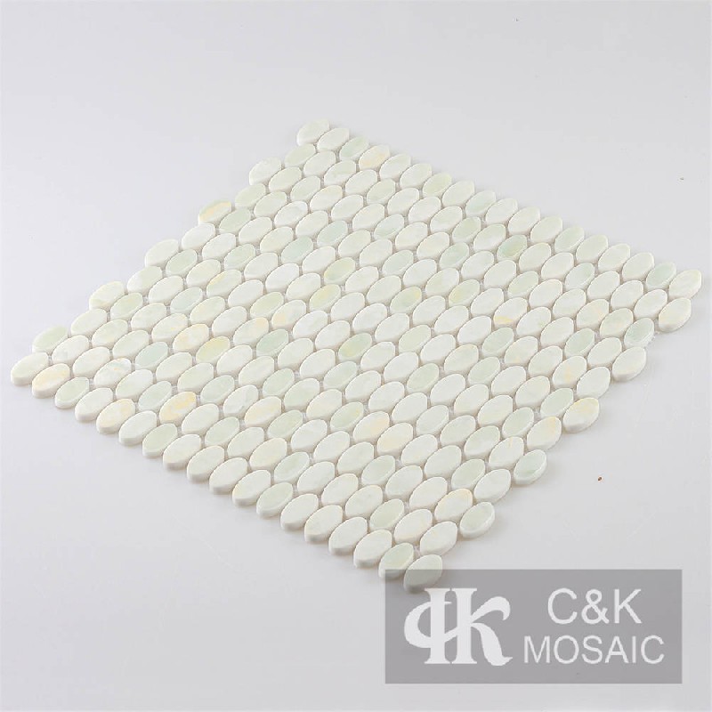 Special Green Oval Glass Mosaic For Spa MSMQA6001