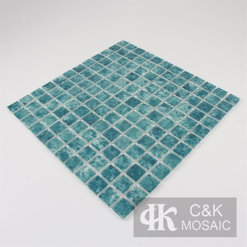 Hot Selling Green Square Glass Mosaic For Spa 23SSQ622-G