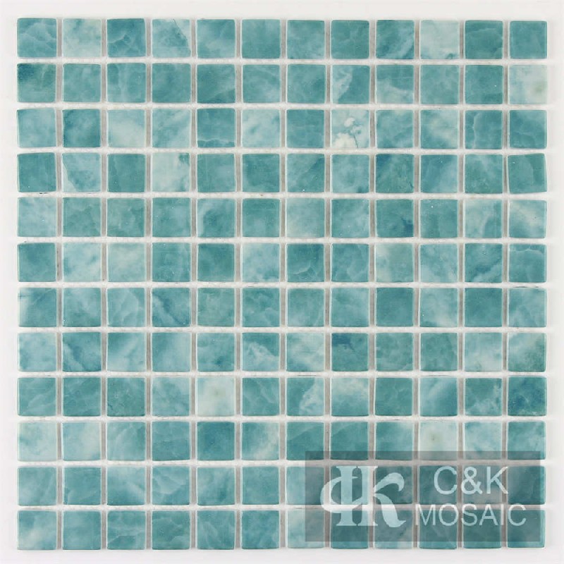 Fashion Green Square Glass Mosaic For Spa 23SSQ623-G