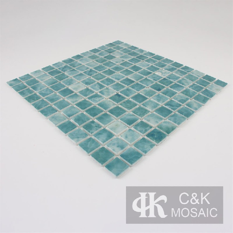 Fashion Green Square Glass Mosaic For Spa 23SSQ623-G