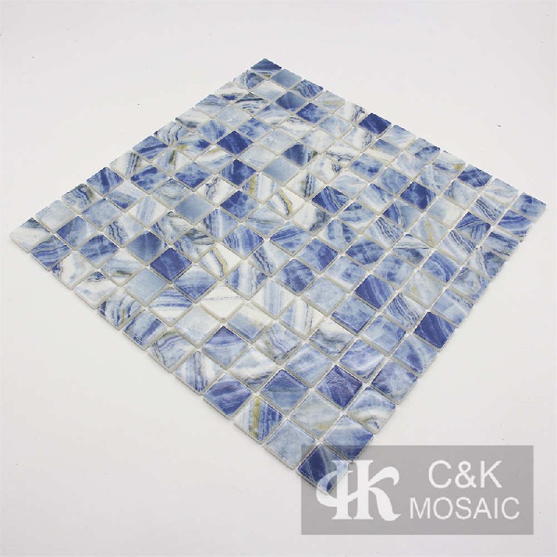 New Blue Square Glass Mosaic For Bathroom 23SSQ751-G