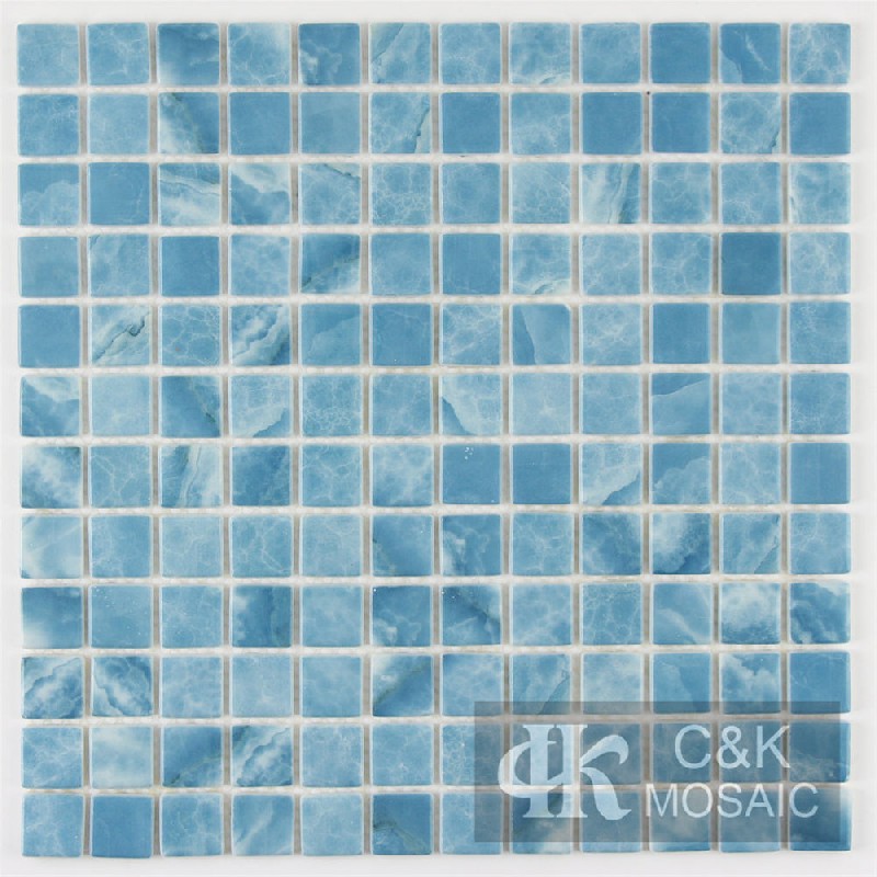 Unique Blue Square Glass Mosaic For Backsplash 23SSQ770-G