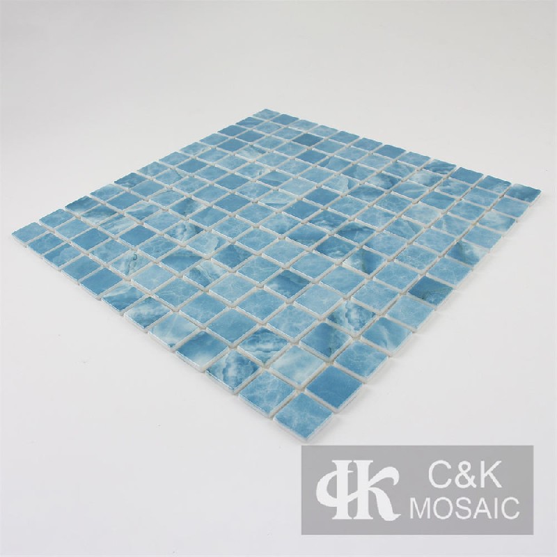 Unique Blue Square Glass Mosaic For Backsplash 23SSQ770-G