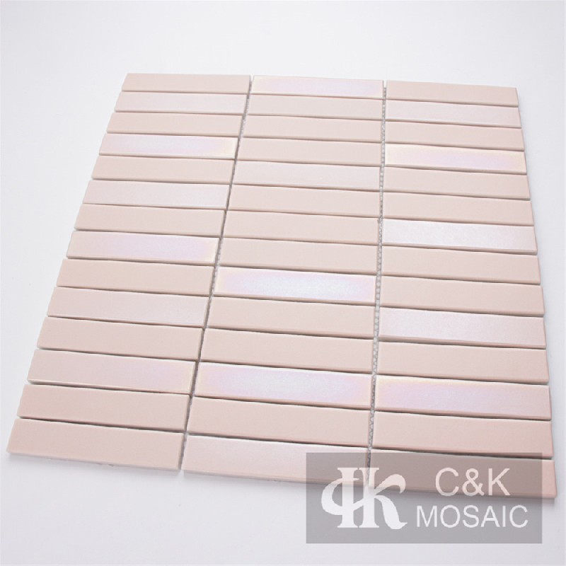 Modern Pink Rectangle Glass Mosaic Tiles For Backsplash MJBW4001