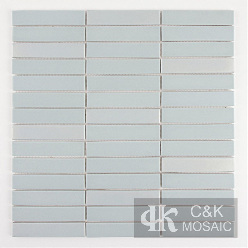 Elegant Light Blue Rectangle Glass Mosaic Tiles For Spa MJBW7001