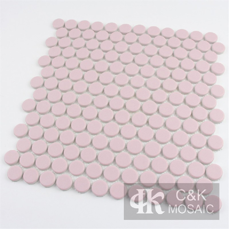 Elegant Light Lavender Round  Glass Mosaic Tiles For Accent Walls 23JRP68