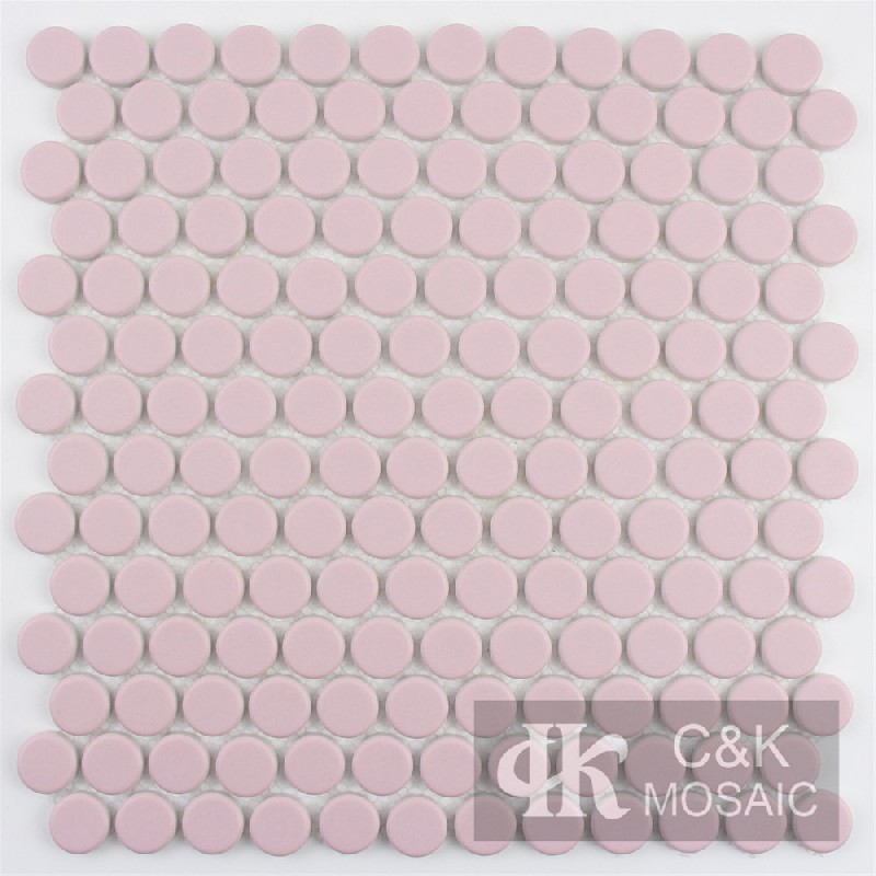 Elegant Light Lavender Round  Glass Mosaic Tiles For Accent Walls 23JRP68