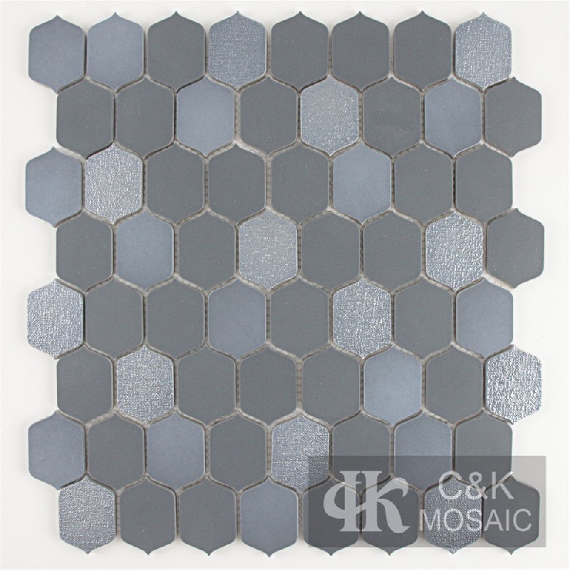 Ornate Grey Lantern Glass Mosaic For Backsplash MJGW2005