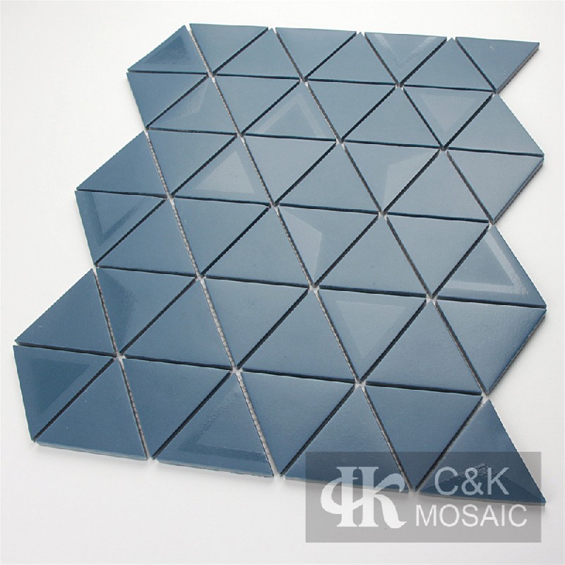 Decorative Blue Triangle Glass Mosaic For Backsplash MJJW7001