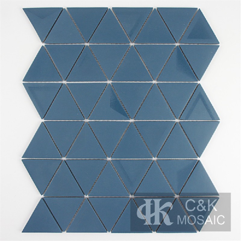 Decorative Blue Triangle Glass Mosaic For Backsplash MJJW7001