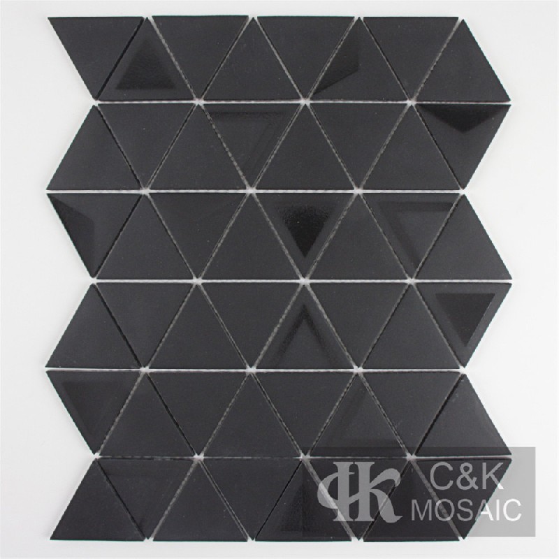 Unique Black Triangle Glass Mosaic For Spa MJJW8001