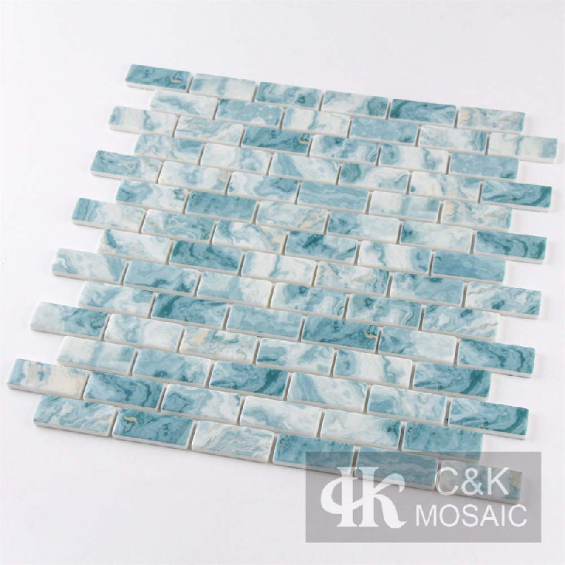 Unique Green Rectangle Glass Mosaic For Bathroom 2048SBQ639B-G