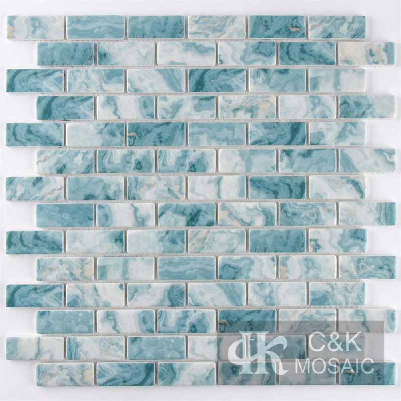 Unique Green Rectangle Glass Mosaic For Bathroom 2048SBQ639B-G