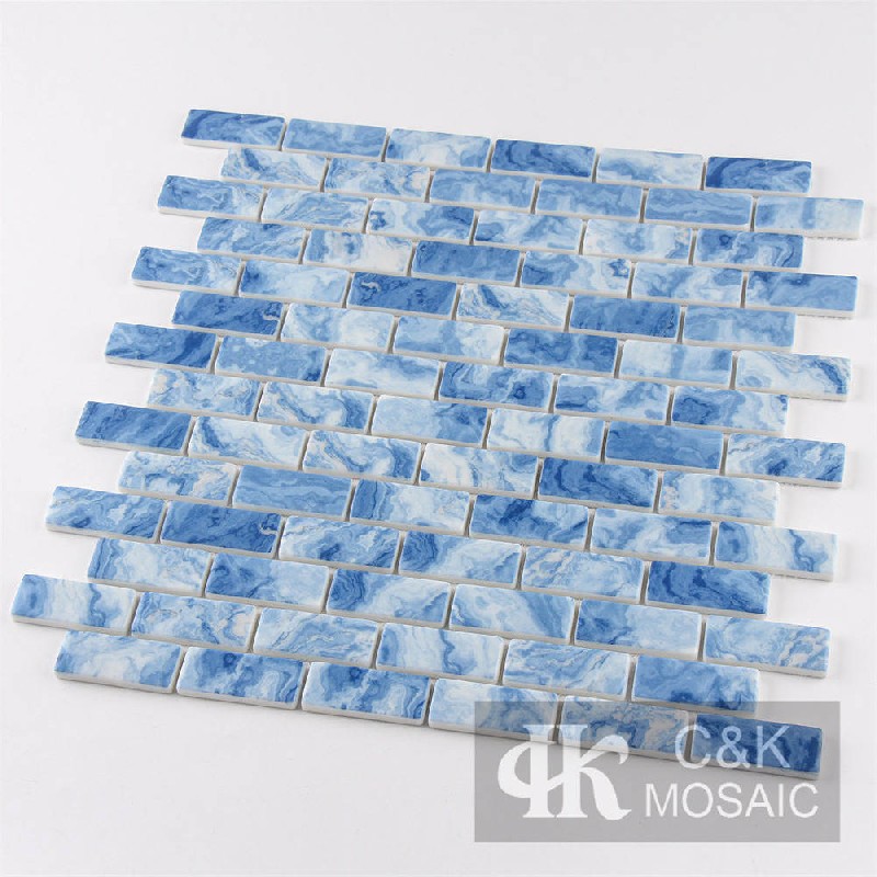 Special Blue Rectangle Glass Mosaic For Bathroom 2048SBQ783B-G