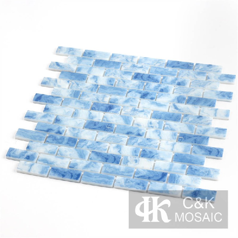 New Blue Rectangle Glass Mosaic For Living Room 2048SBQC782B-G