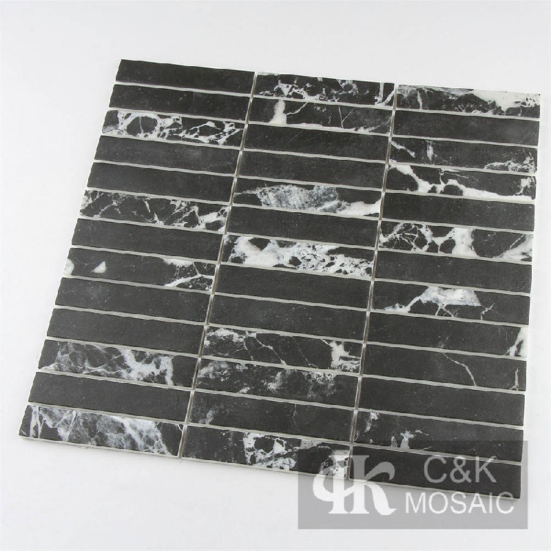 Beautiful Black Rectangle Glass Mosaic For Kitchen 2098SBQB826