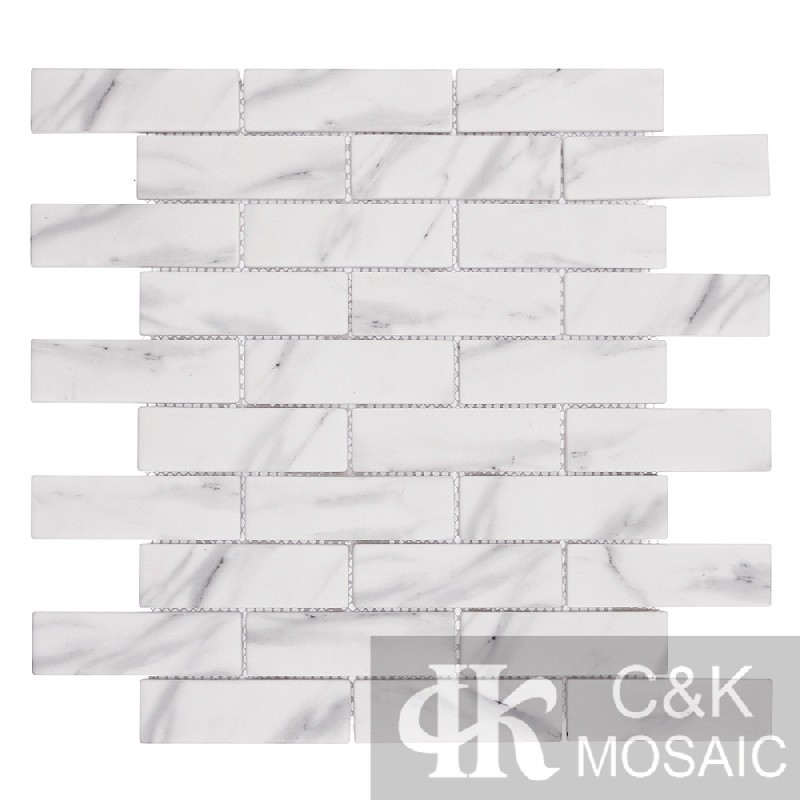 Modern White Rectangle Glass Mosaic For Backsplash 3098SBQ101B