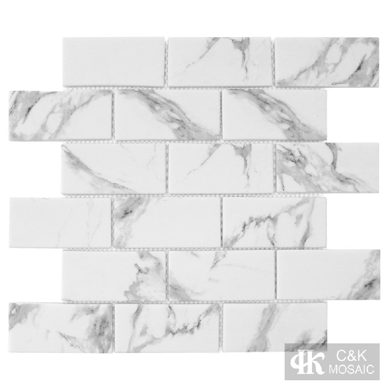 Hot Selling White Rectangle Glass Mosaic For Spa 4898SBQ121B