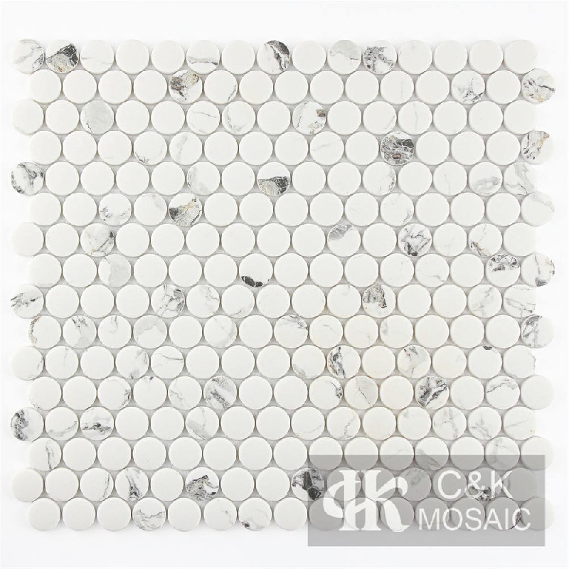 Hot Selling White Round Glass Mosaic For Spa 20SRQ172