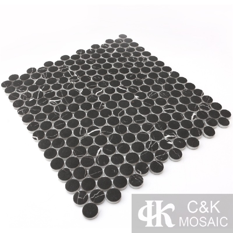 New Black Round Glass Mosaic For Kitchen 20SRQA813