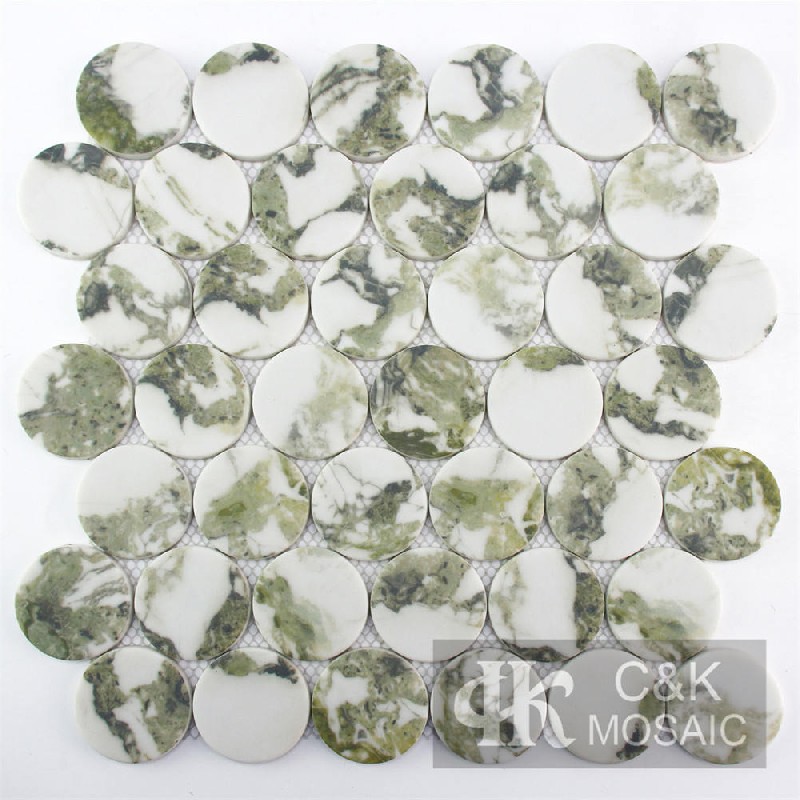 Unique Green Round Glass Mosaic For Backsplash 48ARRQS607