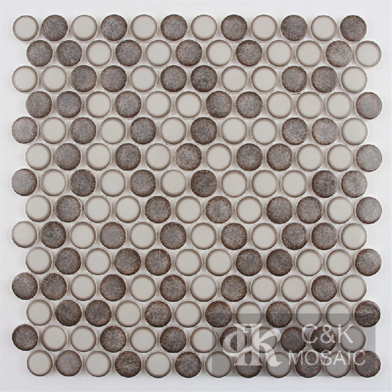 Special Beign Round Glass Mosaic For Kitchen MSRQ3026-G