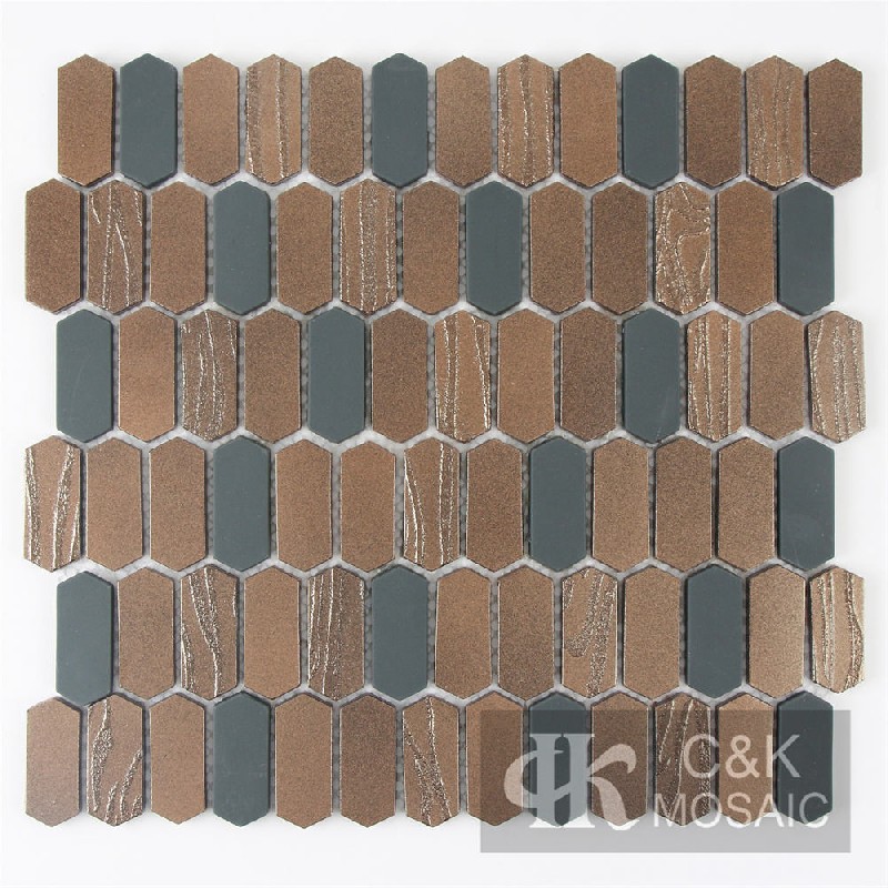 New Bronze Picket Glass Metallic Mosaic Tiles For Backsplash MSZW2021