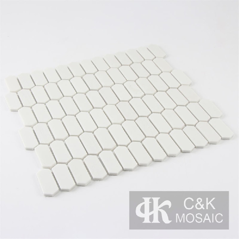 Hot Selling White Picket Recycled Glass Metallic Mosaic For Wall MSZW1014