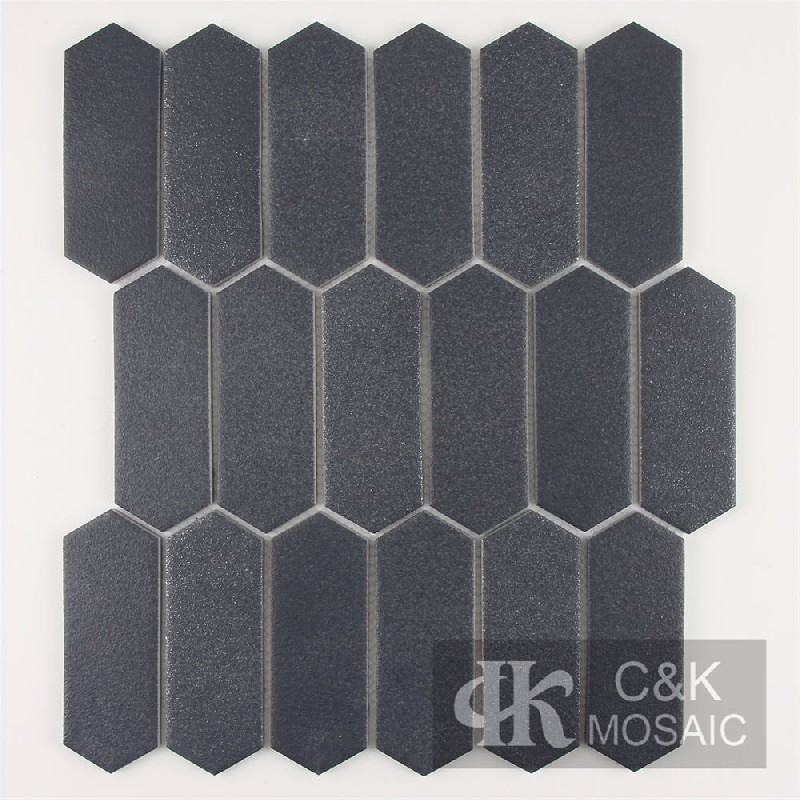 Classical Dark Blue Picket Recycled Glass Metallic Tile For Wall MNZP2004