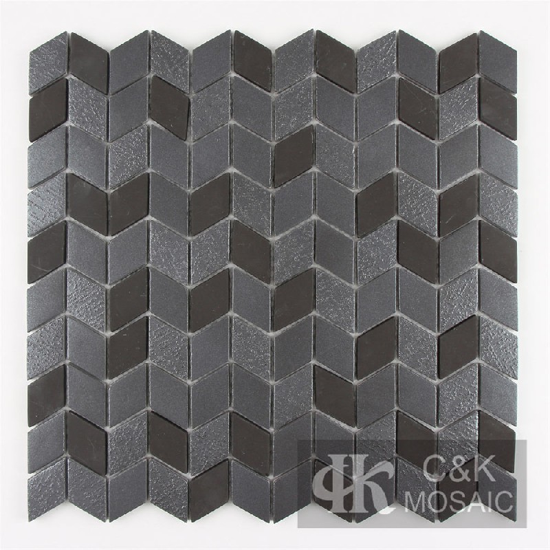 Fashion Black Diamond Glass Metallic Tile For Kitchen MSLW2045