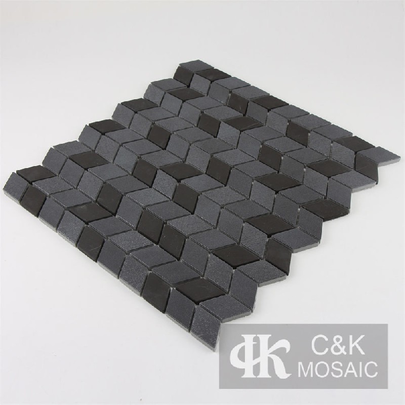 Fashion Black Diamond Glass Metallic Tile For Kitchen MSLW2045