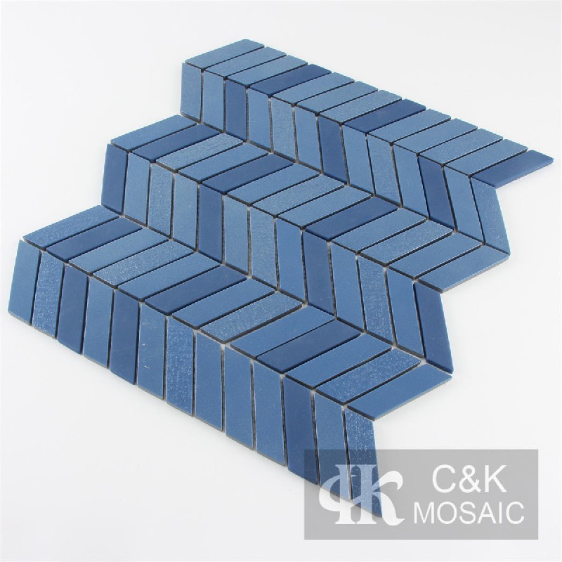 Fashion Blue Chevron Glass Metallic Tile For Backsplash MSXW7008Z