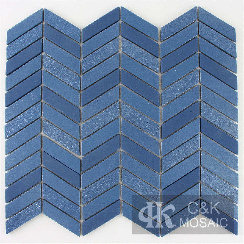 Fashion Blue Chevron Glass Metallic Tile For Backsplash MSXW7008Z