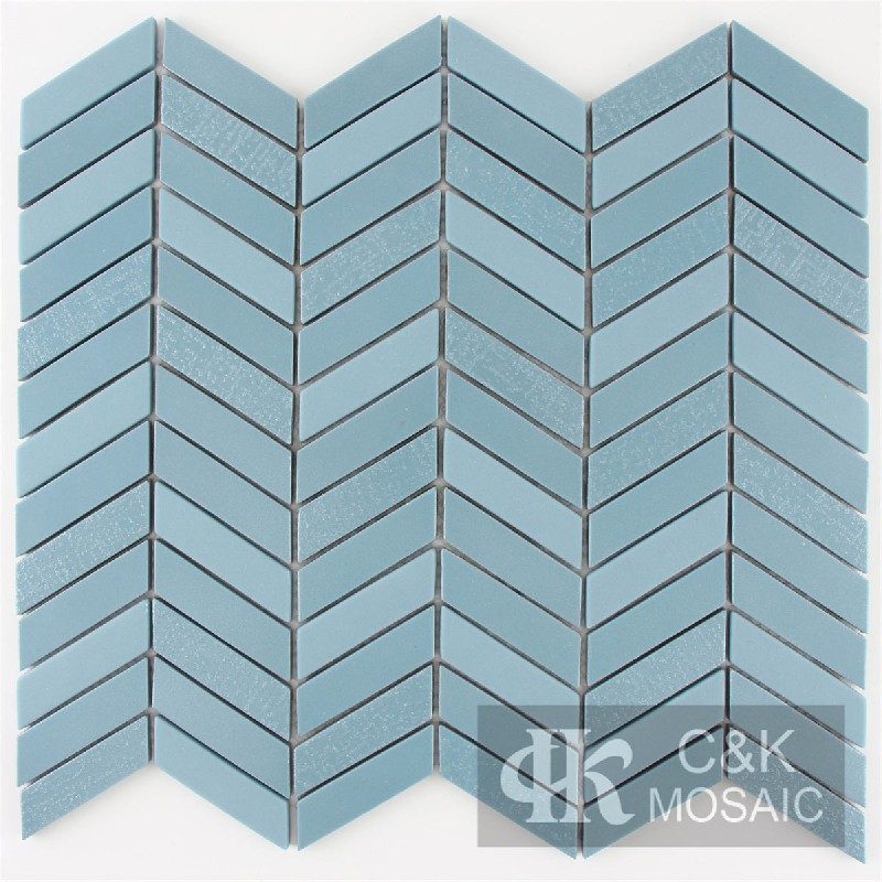 Modern Blue Chevron Glass Metallic Mosaic For Wall MSXW7009Z