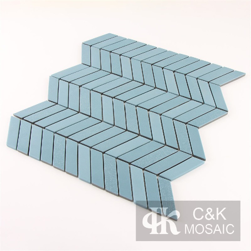 Modern Blue Chevron Glass Metallic Mosaic For Wall MSXW7009Z