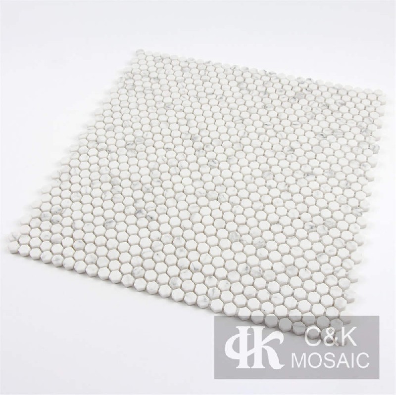 Special White Hexagon Glass Mosaic For Kitchen 10SHQ159