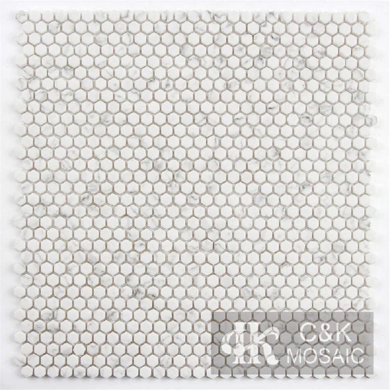 Special White Hexagon Glass Mosaic For Kitchen 10SHQ159