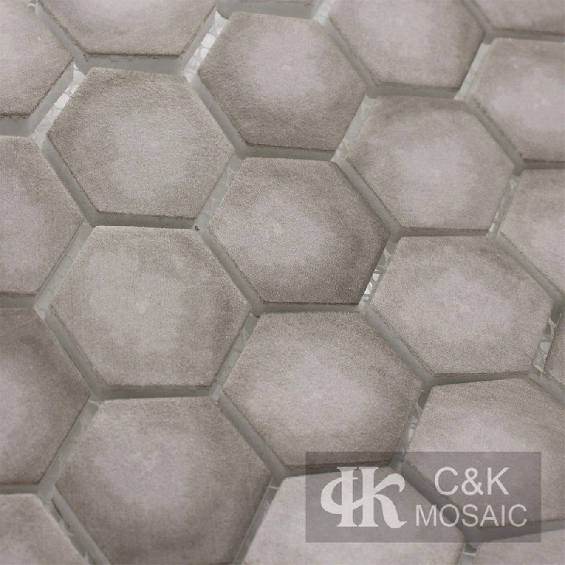 New Beige Hexagon Glass Mosaic For Spa 31SHQB367-Y